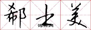 郗士美怎么写好看