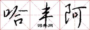 哈丰阿怎么写好看