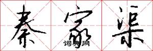 秦家渠怎么写好看