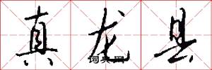 真龙县怎么写好看