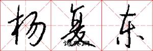 杨复东怎么写好看