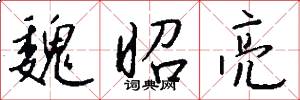 魏昭亮怎么写好看