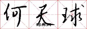 何天球怎么写好看