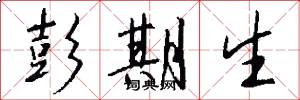 彭期生怎么写好看