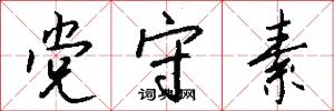 党守素怎么写好看