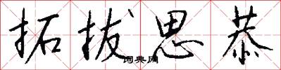 拓拔思恭怎么写好看