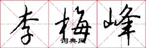 李梅峰怎么写好看