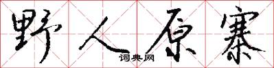 野人原寨怎么写好看