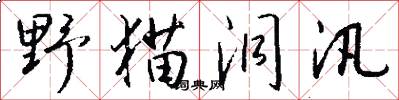 野猫洞汛怎么写好看