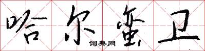 哈尔蛮卫怎么写好看