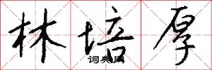 林培厚怎么写好看