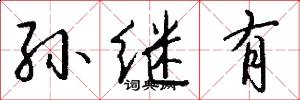孙继有怎么写好看