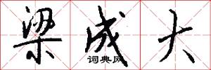 梁成大怎么写好看