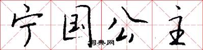 宁国公主怎么写好看