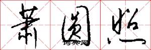 萧圆照怎么写好看