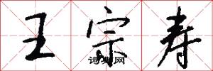王宗寿怎么写好看