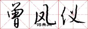 曾凤仪怎么写好看