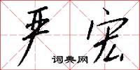 严宏怎么写好看