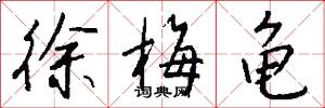 徐梅龟怎么写好看