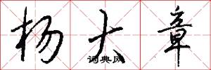杨大章怎么写好看