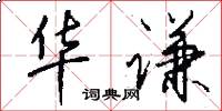 华谦怎么写好看
