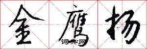 金鹰扬怎么写好看