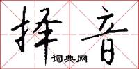 择音怎么写好看