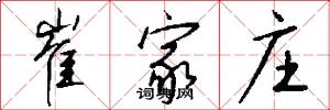 崔家庄怎么写好看