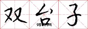 双台子怎么写好看