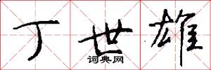 丁世雄怎么写好看