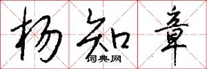 杨知章怎么写好看