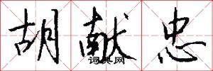 胡献忠怎么写好看