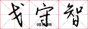 戈守智怎么写好看