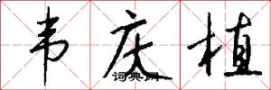 韦庆植怎么写好看