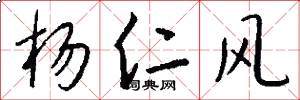 杨仁风怎么写好看