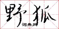 野狐怎么写好看