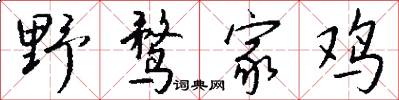野鹜家鸡怎么写好看