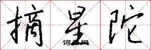 摘星陀怎么写好看