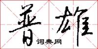 普雄怎么写好看