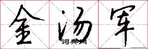 金汤军怎么写好看