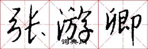 张游卿怎么写好看
