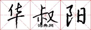 华叔阳怎么写好看