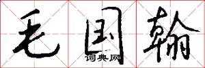 毛国翰怎么写好看