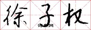 徐子权怎么写好看