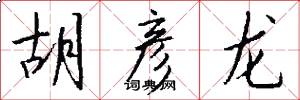 胡彦龙怎么写好看