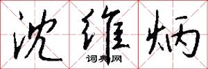 沈维炳怎么写好看
