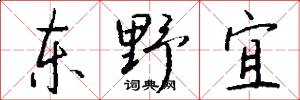 东野宜怎么写好看