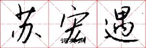 苏宏遇怎么写好看