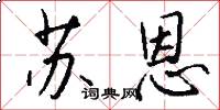 苏恩怎么写好看
