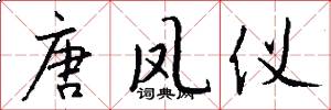 唐凤仪怎么写好看